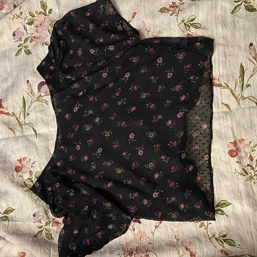 LOFT Dark Floral Women's Babydoll Blouse
